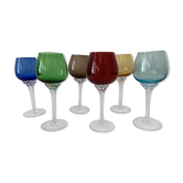 6 colorful murano glasses 1970