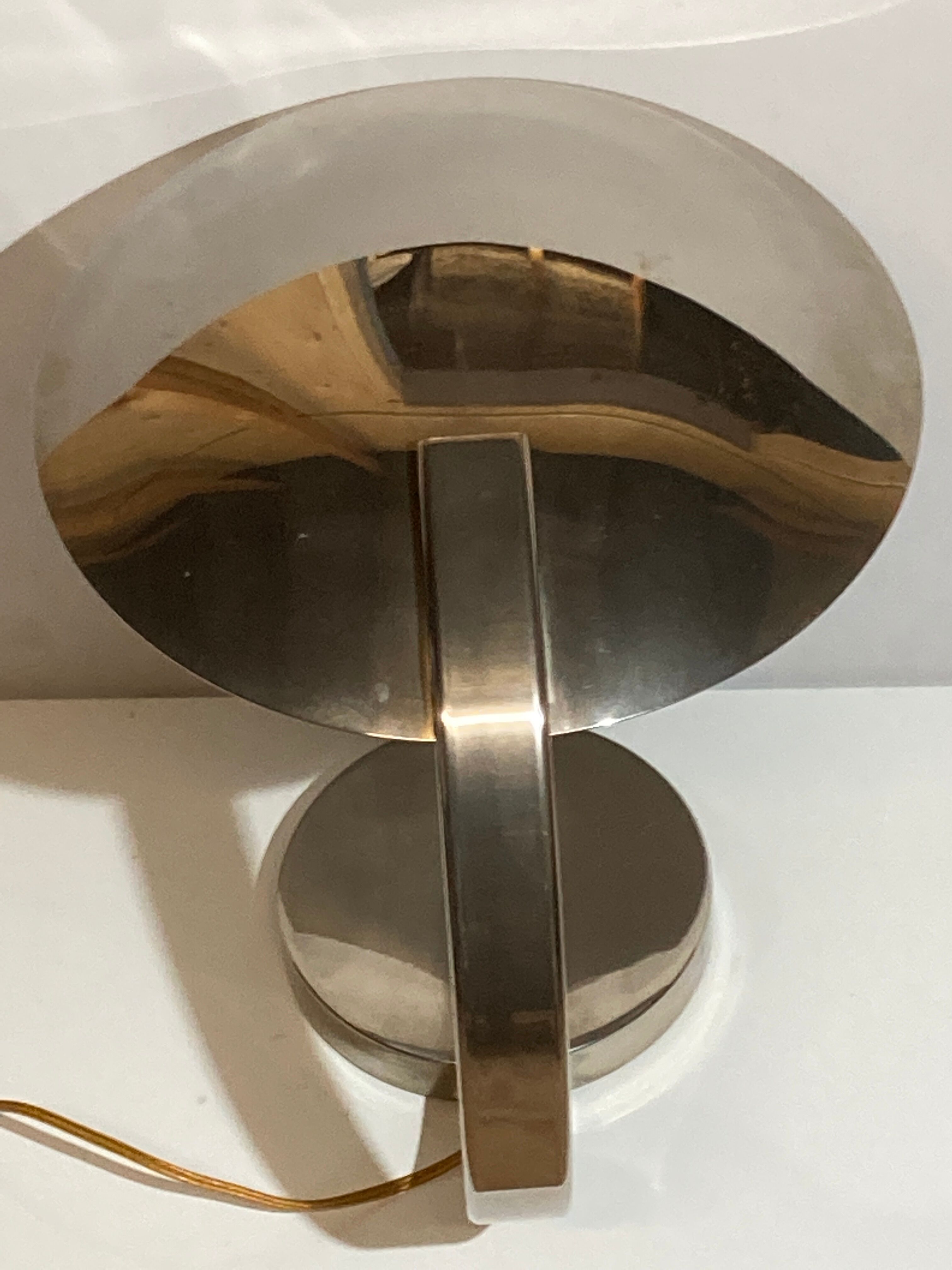 Pair of UFO Art Deco style desk or table lamps by Disderot for Soka, France 1970s