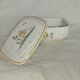 Antique butter dish in faience – Bird decoration – Late 19th / early 20th century