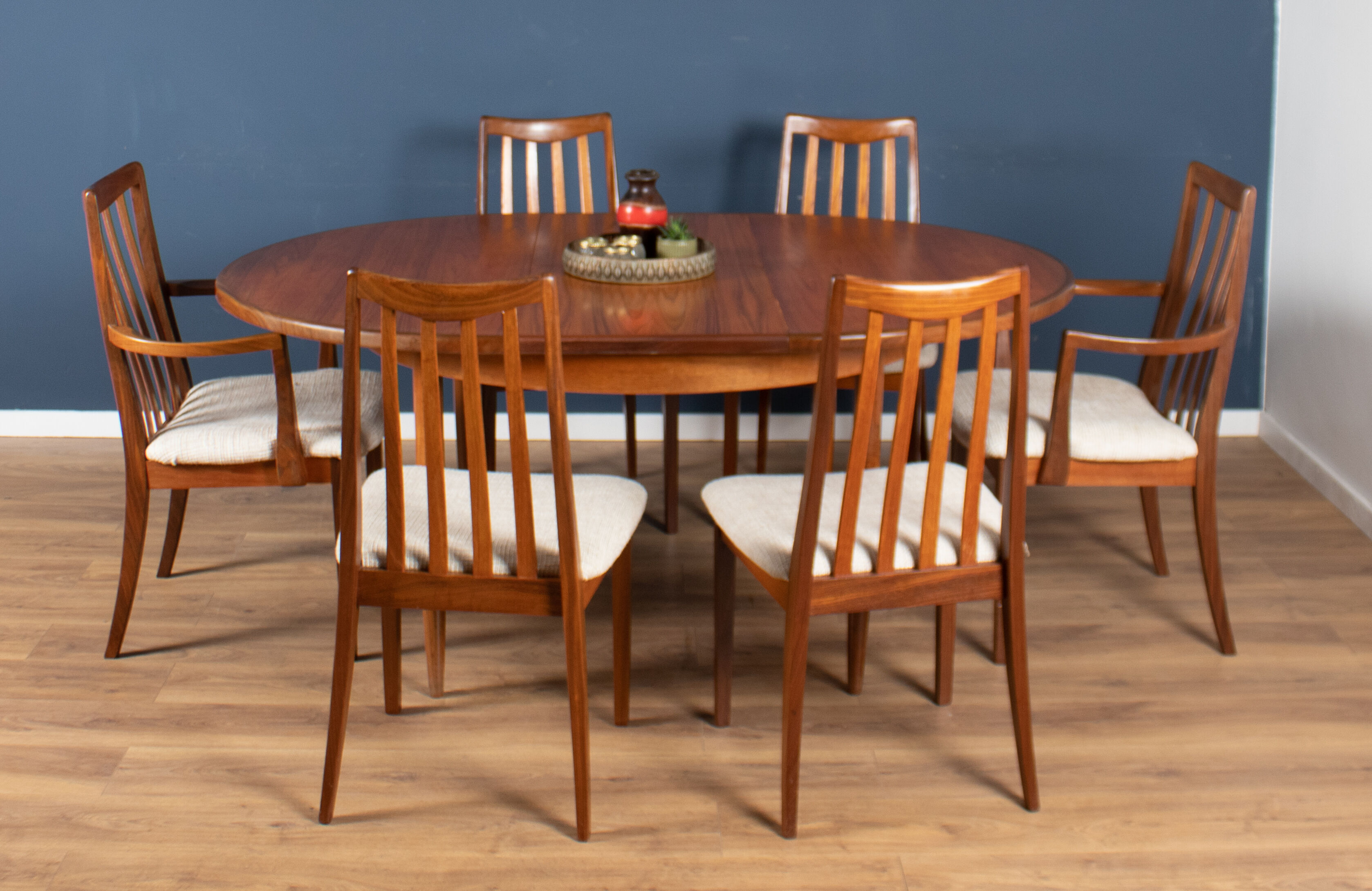 Retro teak 1960s mid century dining table & 6 chairs by G plan Victor Wilkins