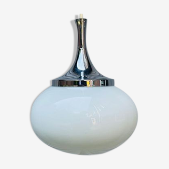 Vintage drop lamp suspension 1960s chrome Leuchen