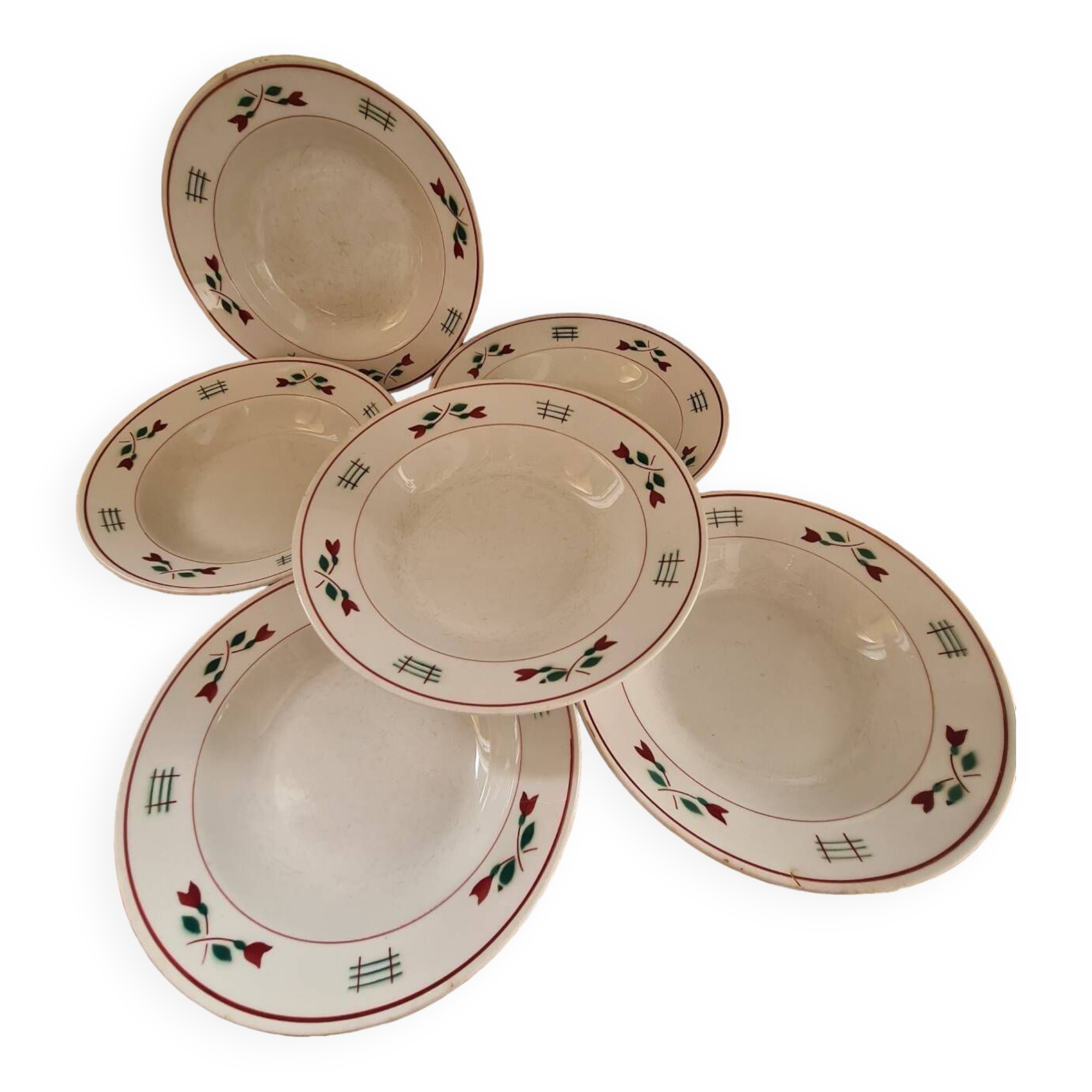 6 soup plates Céranord St Amand