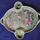Dish plate with aperitif compartment vintage strawberry décor