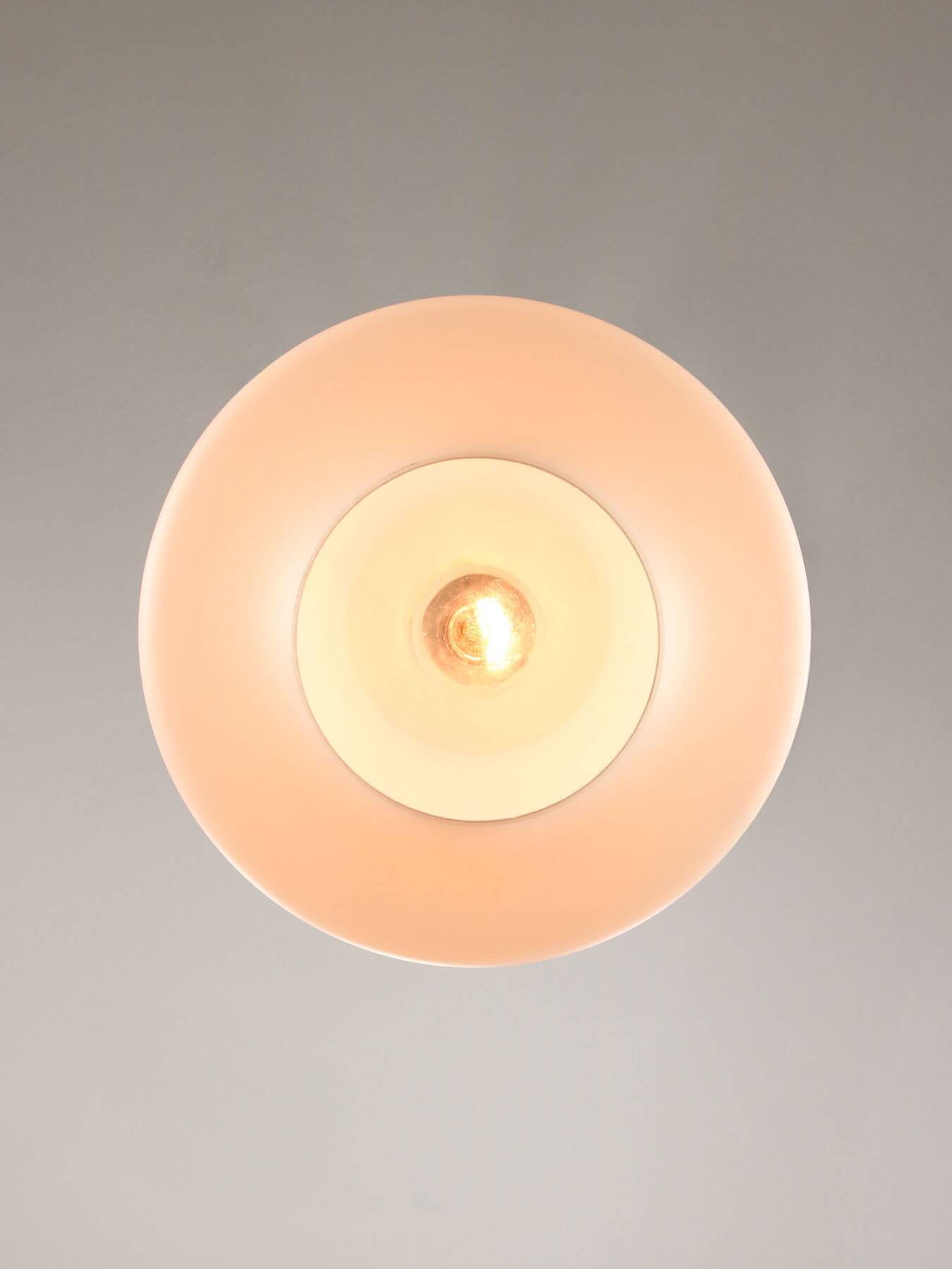 Mid-Century Modern Italian Opaline Glass and Brass Pendant Lamp