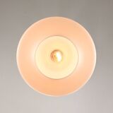 Mid-Century Modern Italian Opaline Glass and Brass Pendant Lamp