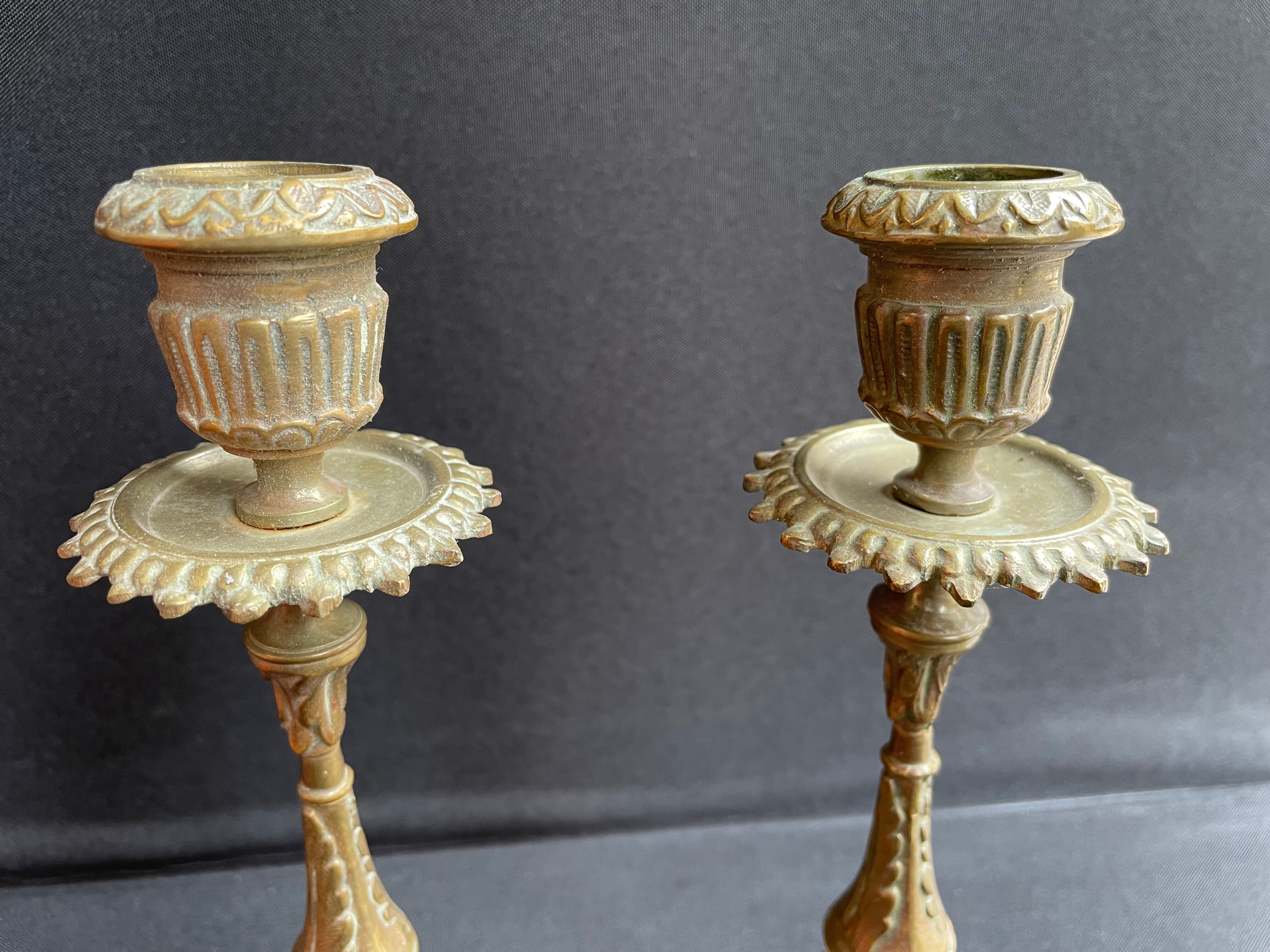 Candlesticks (2) - Louis XVI style - Gilded bronze