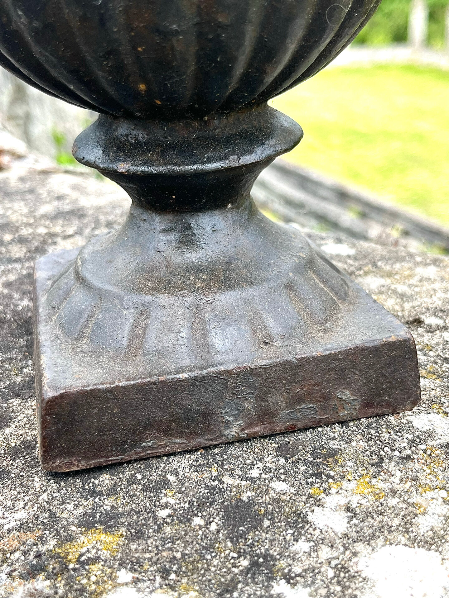 Iron garden urn planter, Antique French cast iron classical campana va