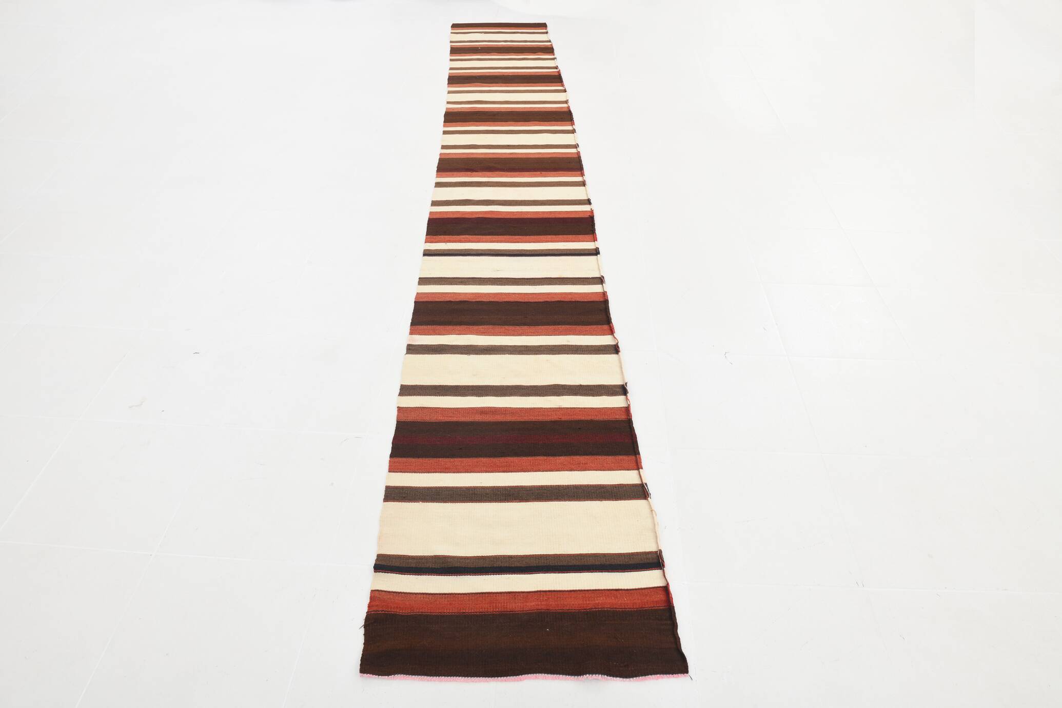 2x15 Rare Size Kilim Runner Rug, Turkish Kilim Runner, 64x457Cm