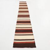 2x15 Rare Size Kilim Runner Rug, Turkish Kilim Runner, 64x457Cm