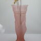 Art Deco vase, rose, hand-painted, frosted glass.