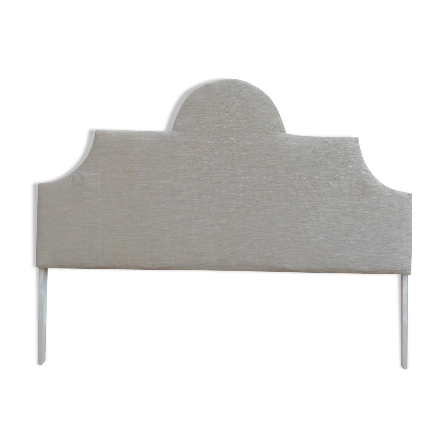 Tête de lit en tissu bouclette beige