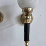 Pair of torch wall lights, 50-60