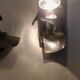 Pair of brushed aluminum sconces UFO 1970