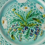 Lot of old majolica plates, flower décor, from Villeroy & Boch