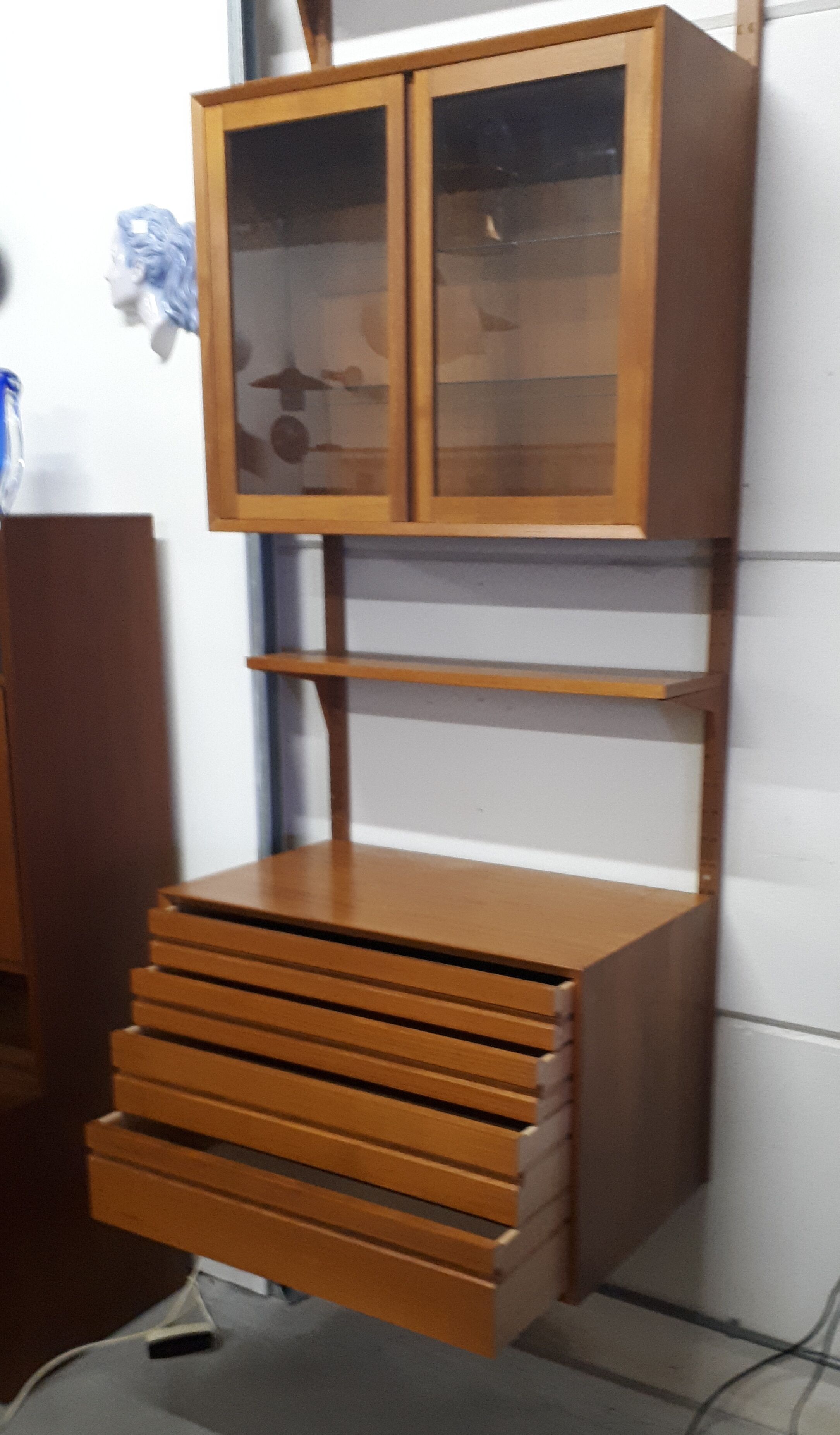 Poul Cadovius wall unit, with showcase, Cado Denmark 1960s