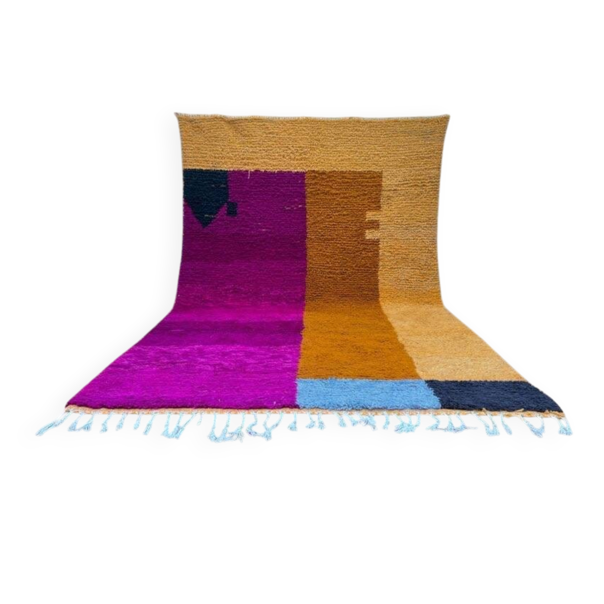 Berber rug made of natural wool, traditionally handwoven, 2/3 m.