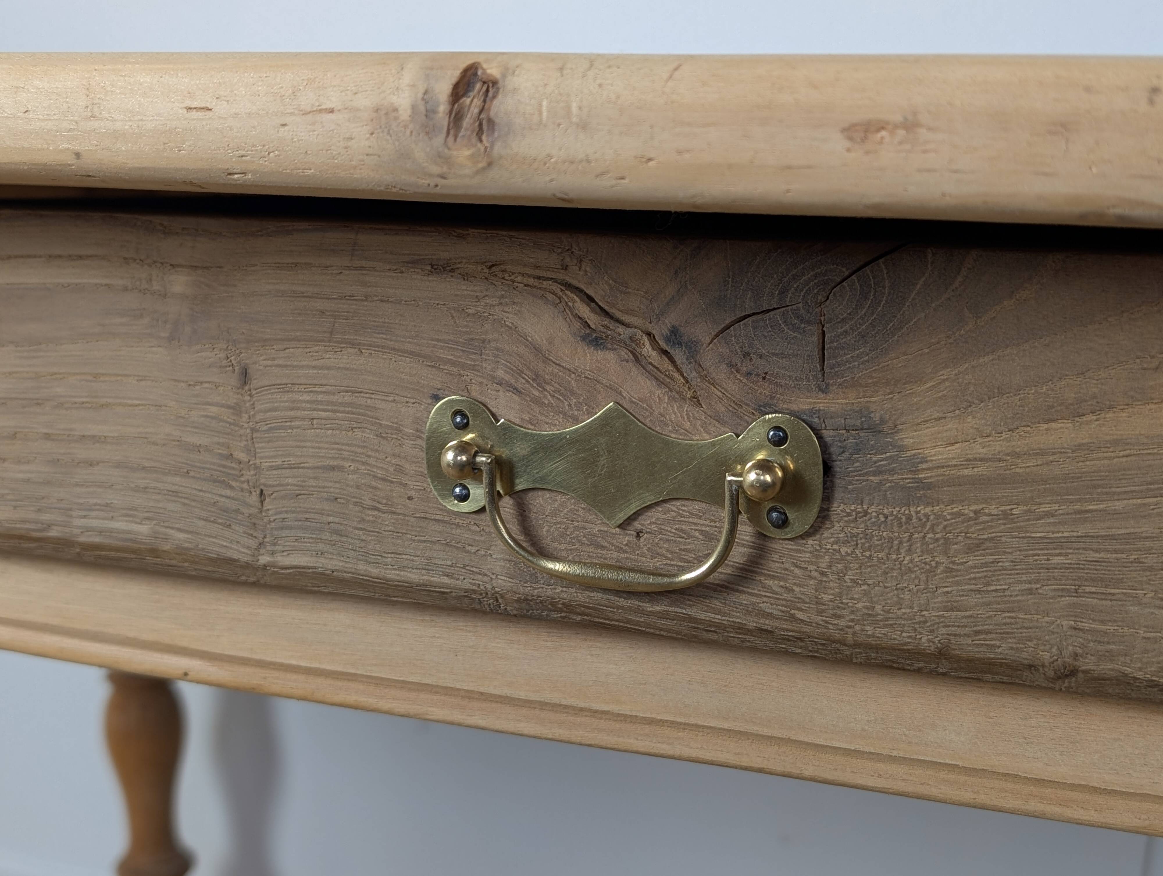 Raw wood farmhouse table