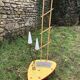 Table basse mosaïque céramique avec jardinière et luminaire 2 bras années 60