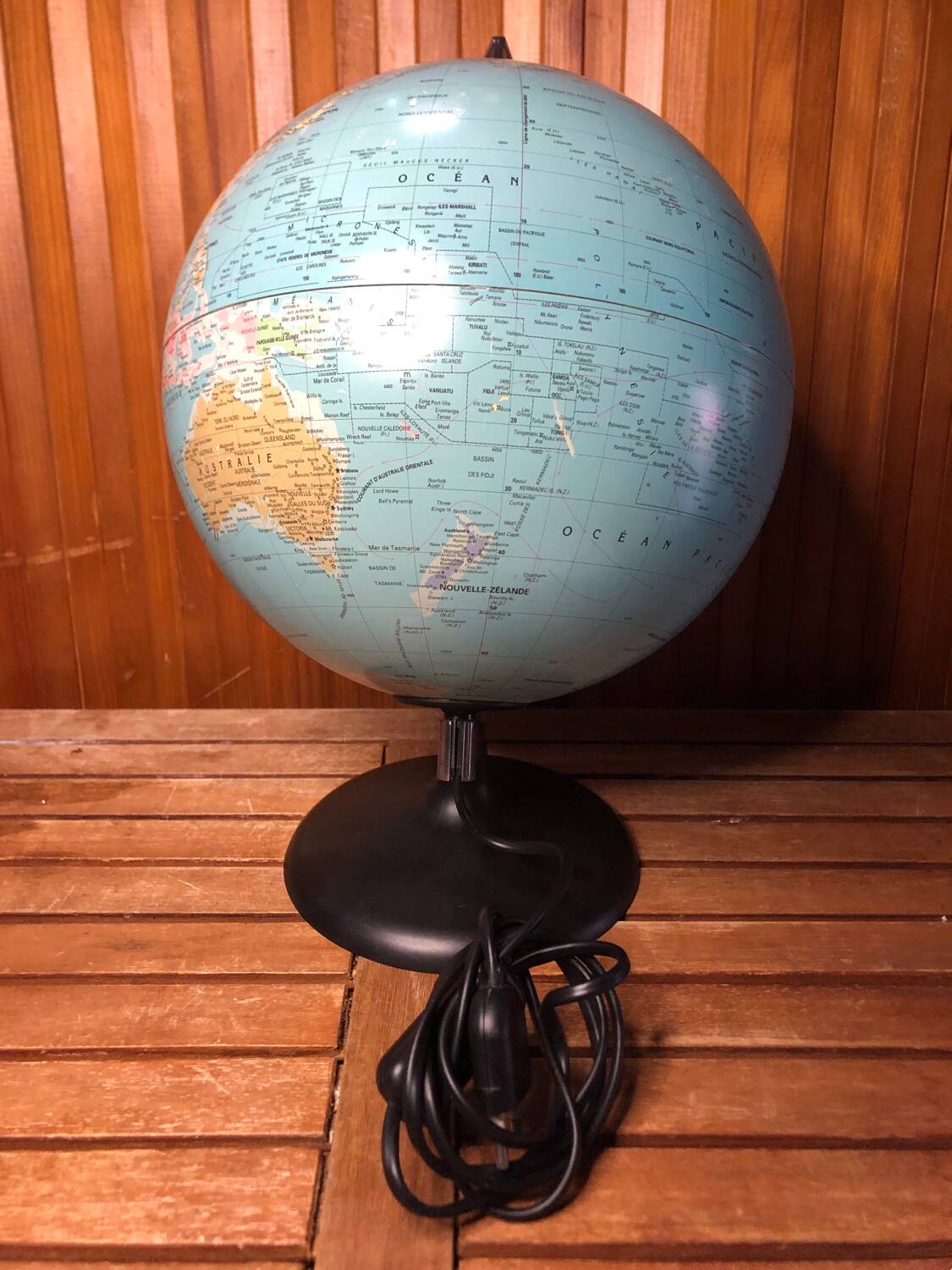 Old world map terrestrial globe sudime météore made in france vintage