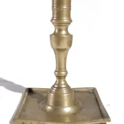 17th-century Spanish brass candlestick with square base