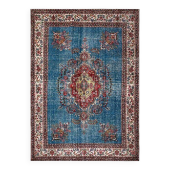 Blue Handmade Persian Vintage Rug 274x370 cm