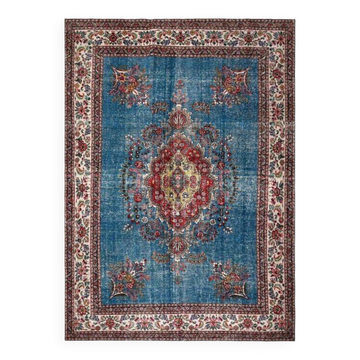 Blue Handmade Persian Vintage Rug 274x370 cm