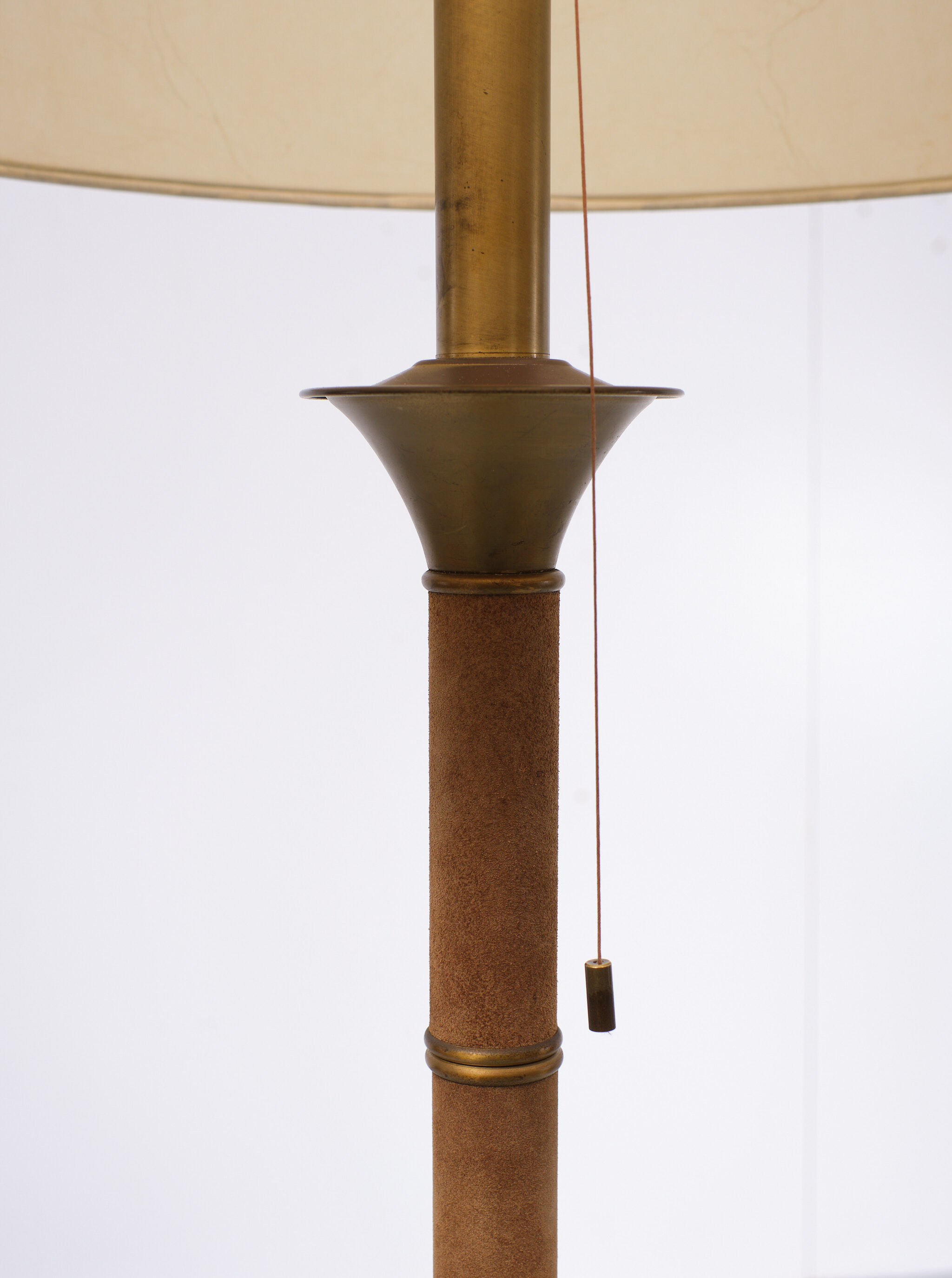 Hollywood Regency Suede Floor Lamp 1970s France