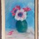 Pastel framed "The anemones" vintage