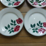 Set of 4 antique mixed flat plates