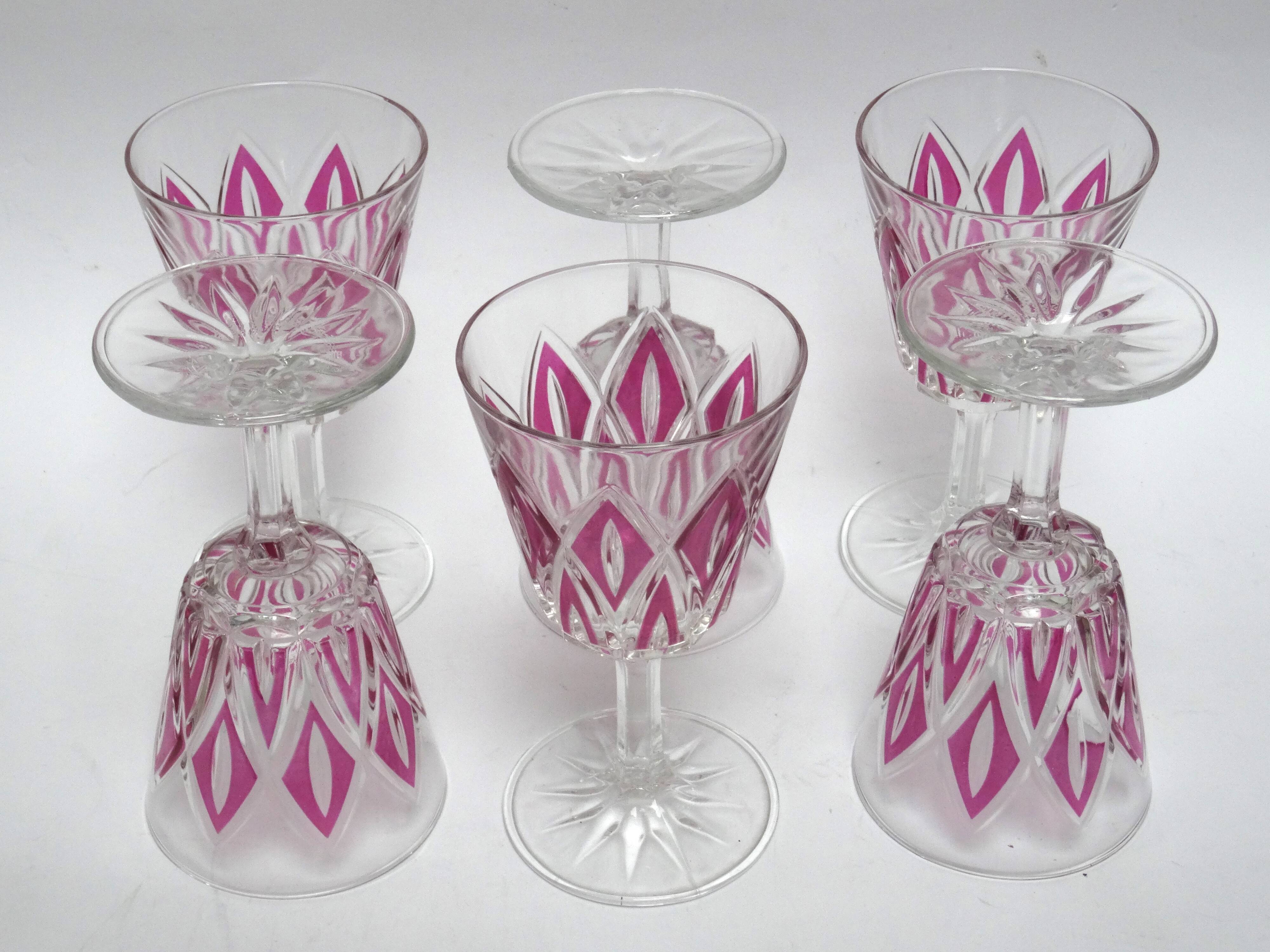 6 red wine glasses VMC Reims Harlequin