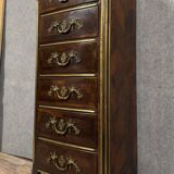 18th century Regency period chest of drawers in marquetry and copper reed