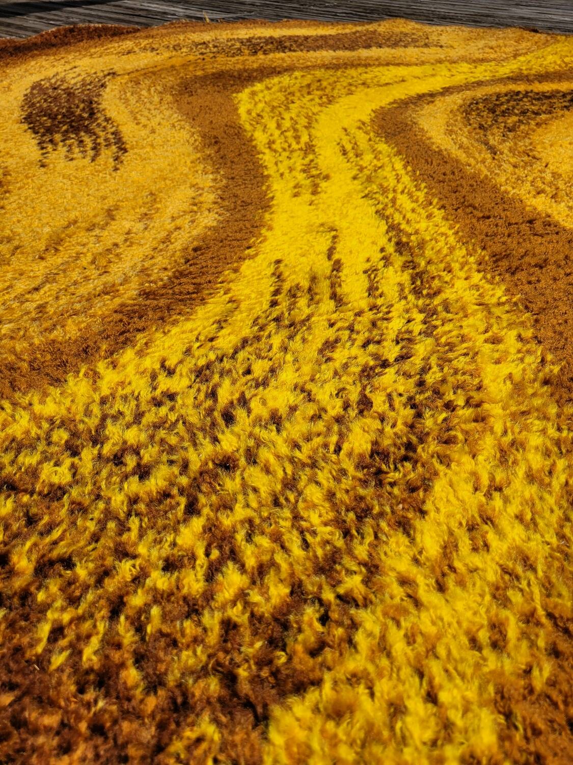 Vintage round wool rug - Diameter 235cm