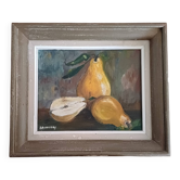 Tableau nature morte poires