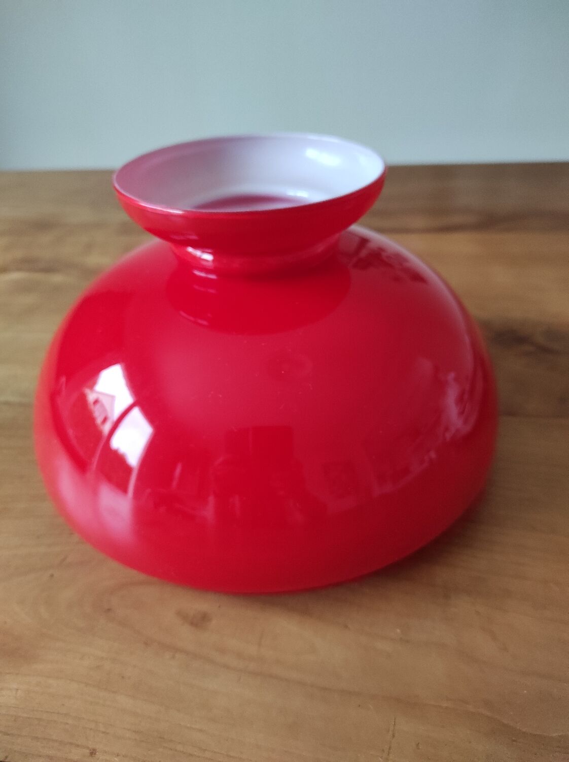 Red colored glass globe