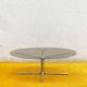 Table basse ovale vintage – chrome & verre fumé, design 70s