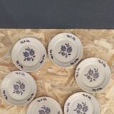 6 dessert plates faïence de St-Amand