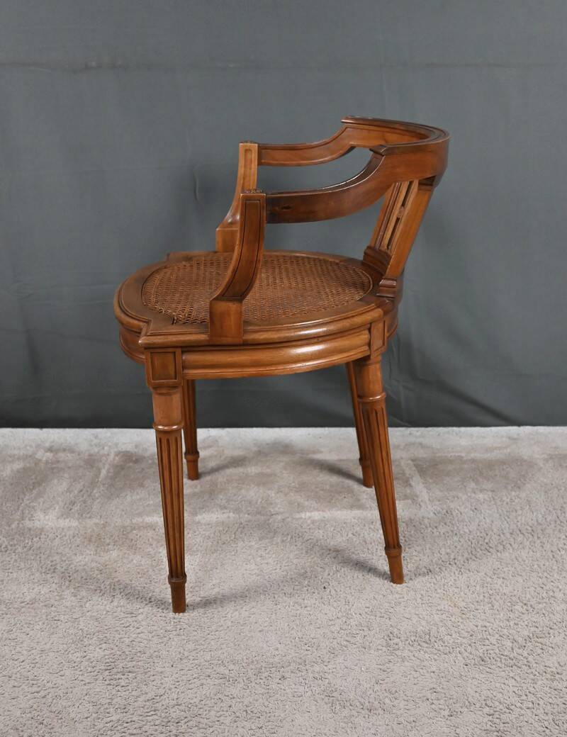 Small Office Armchair in Walnut, Louis XVI style – Late 19th century