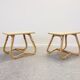 Mid century vintage rattan Dutch pair of side tables bedside tables