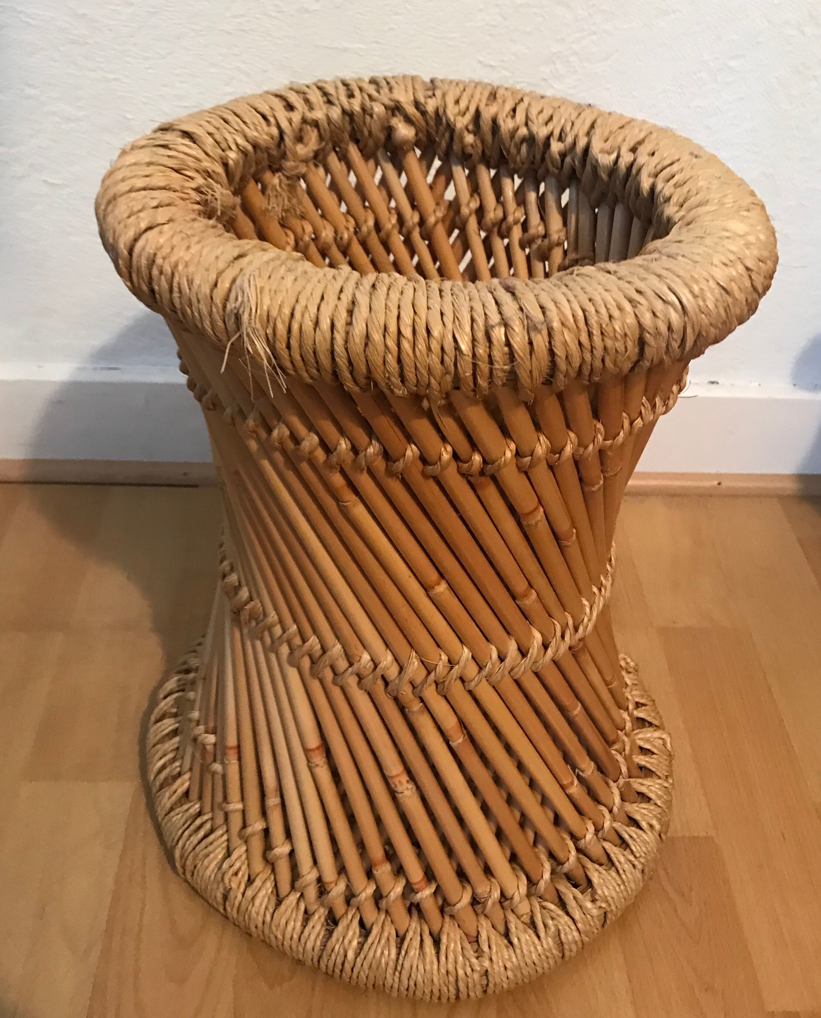 Small bamboo and rope tabouret