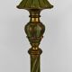 Lampadaire en bois sculpté doré et abat-jour en verre nacré, Art Déco, France, Circa 1920