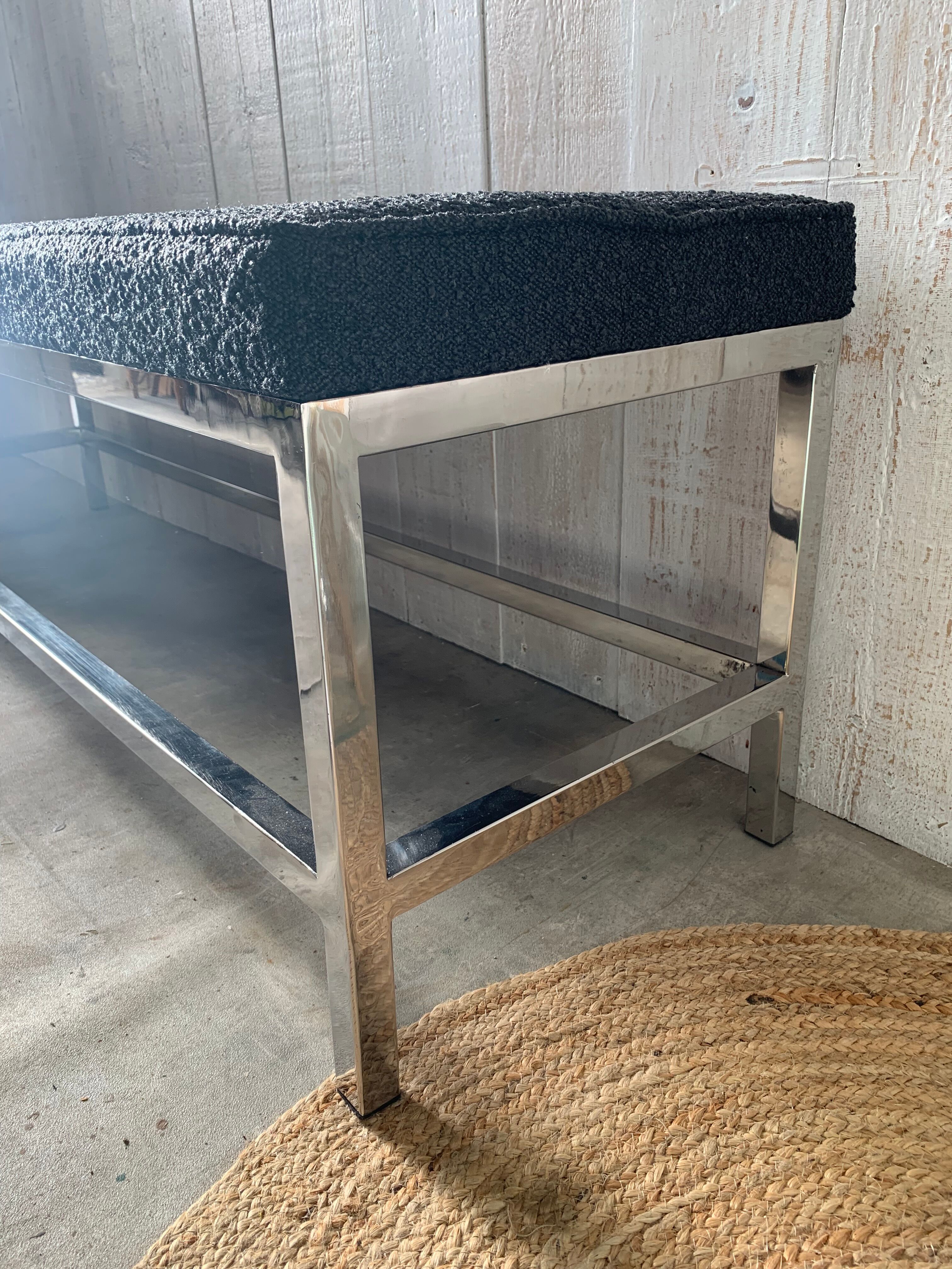 Stainless steel bench 70's