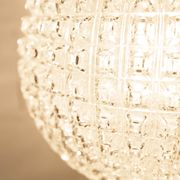 1960s Holophane Ball Pendant Chandelier, Thick Glass, 30 cm, and Vintage Brass