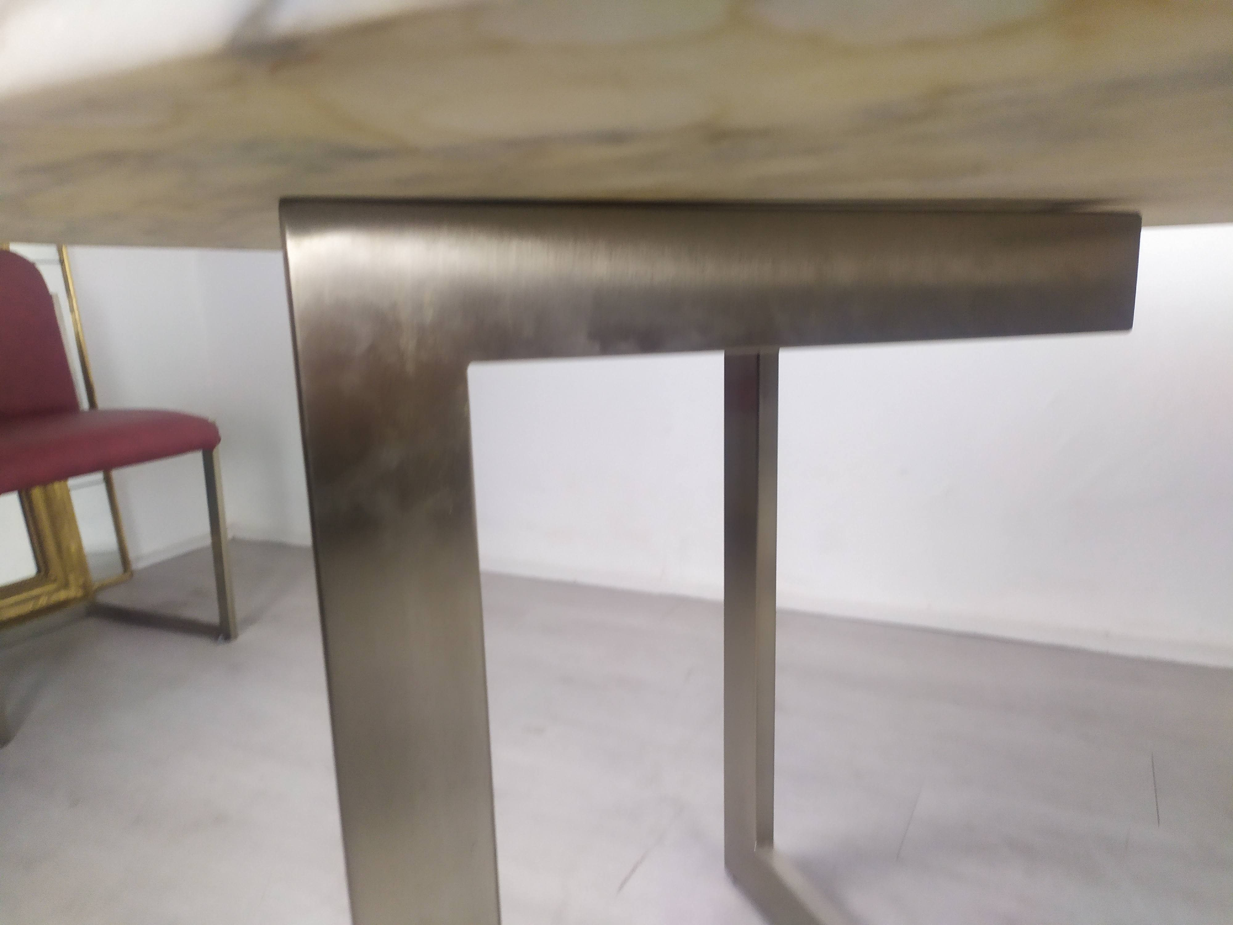 Table design marbre 6 chaises 1970