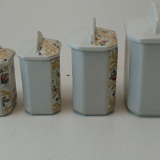 Set 4 pots à épices ancien décor floral