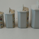 Set 4 spice pots old floral decoration