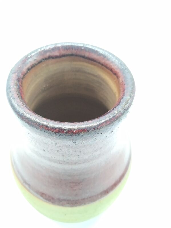 Vase suédois en grès pistache et sang de boeuf