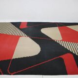 Big midcentury kilim abstract wool design geometric rug / carpet, 1960s
