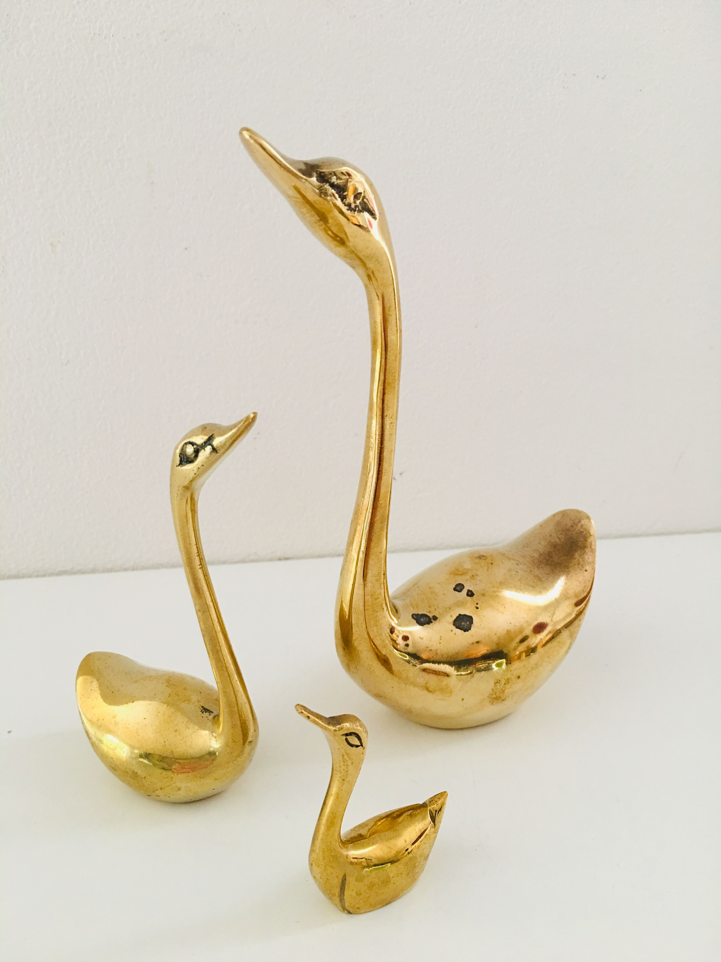 Vintage brass swan lot