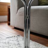 Table basse en verre et chrome design années 70