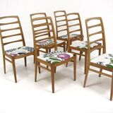 Set of 6 Scandinavian "Reno" chairs in oak, Bodafors, Sweden, 1960.